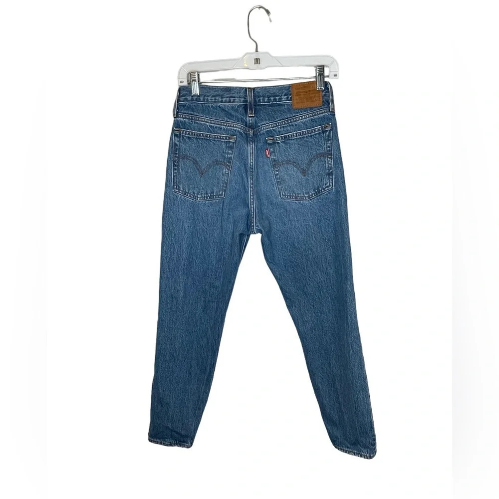 Levi's Big E Wedgie Premium Denim Blue Jeans Womens Size 27 x 26.5 Inseam - Picture 2 of 7